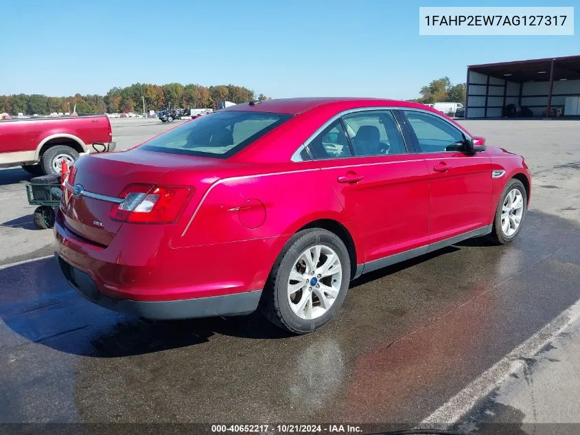 2010 Ford Taurus Sel VIN: 1FAHP2EW7AG127317 Lot: 40652217