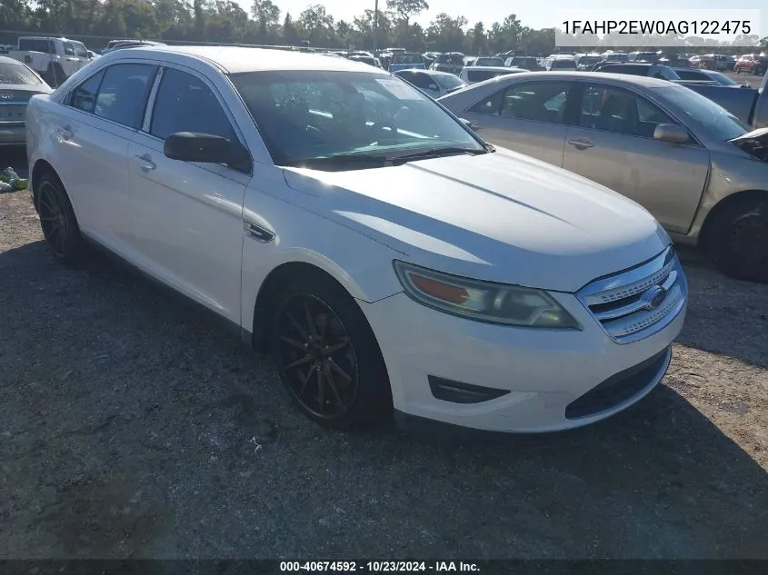 2010 Ford Taurus Sel VIN: 1FAHP2EW0AG122475 Lot: 40674592