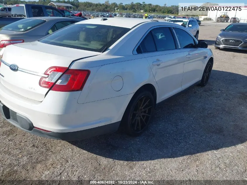 2010 Ford Taurus Sel VIN: 1FAHP2EW0AG122475 Lot: 40674592