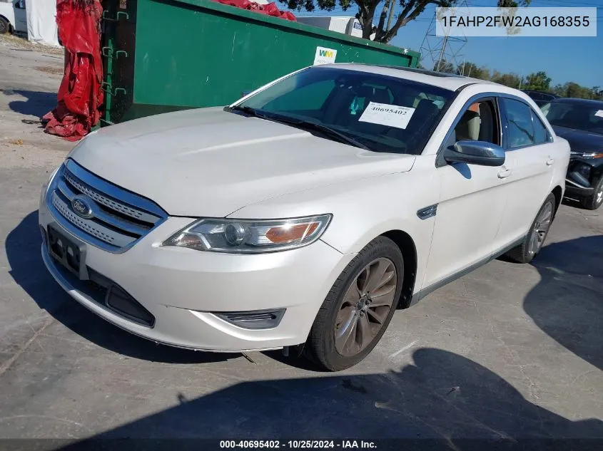 2010 Ford Taurus Limited VIN: 1FAHP2FW2AG168355 Lot: 40695402