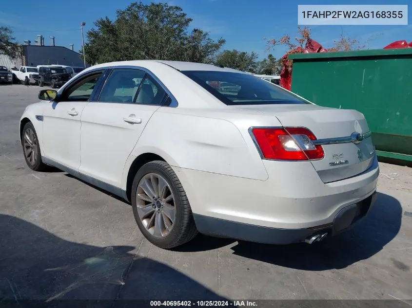 2010 Ford Taurus Limited VIN: 1FAHP2FW2AG168355 Lot: 40695402