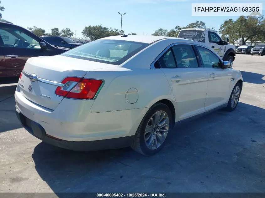 2010 Ford Taurus Limited VIN: 1FAHP2FW2AG168355 Lot: 40695402