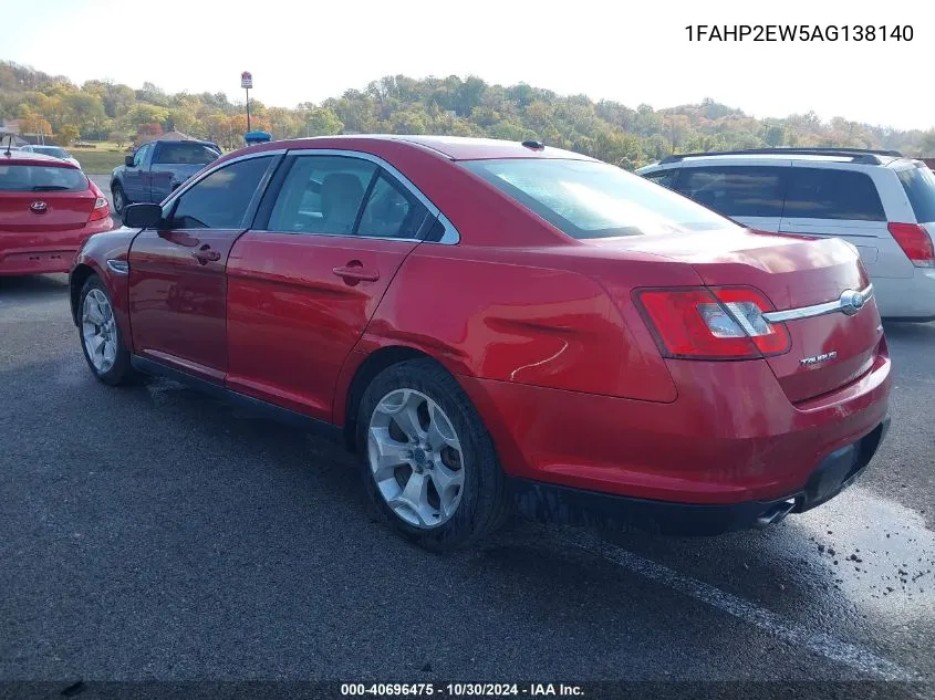 2010 Ford Taurus Sel VIN: 1FAHP2EW5AG138140 Lot: 40696475