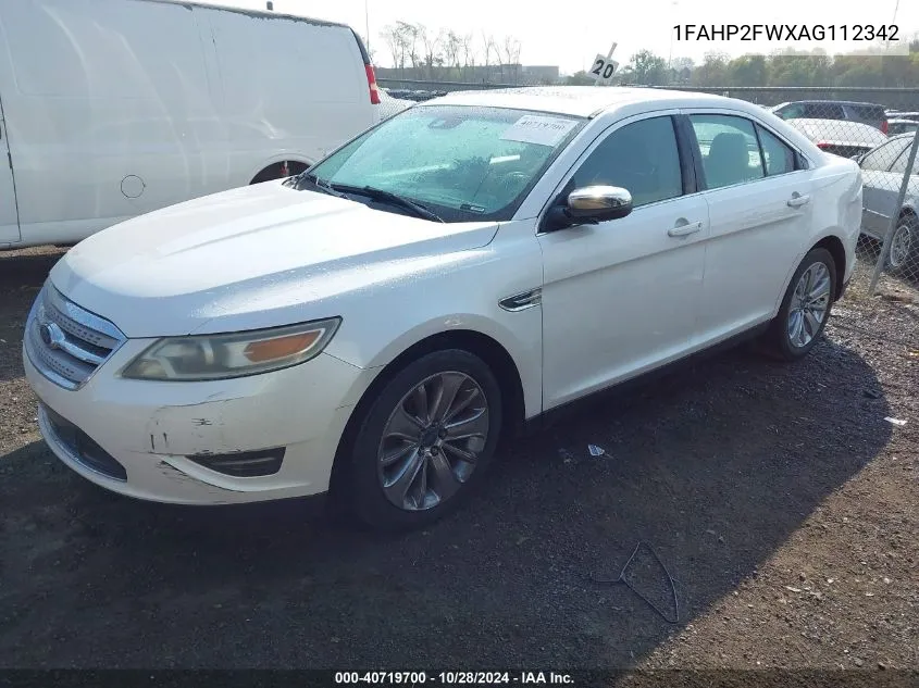 2010 Ford Taurus Limited VIN: 1FAHP2FWXAG112342 Lot: 40719700