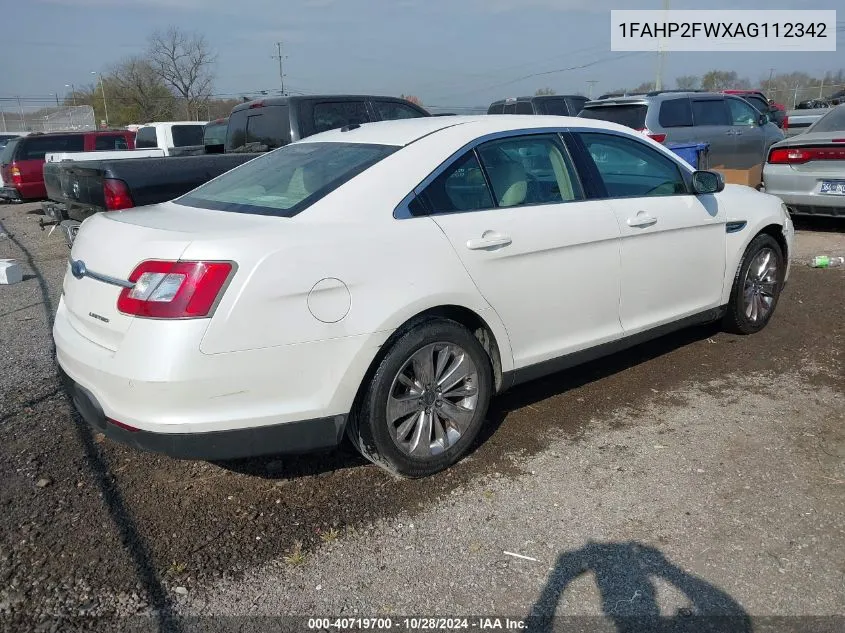 2010 Ford Taurus Limited VIN: 1FAHP2FWXAG112342 Lot: 40719700