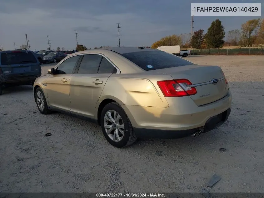 2010 Ford Taurus Sel VIN: 1FAHP2EW6AG140429 Lot: 40722177