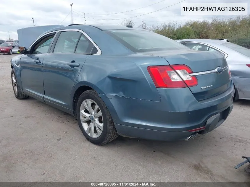 2010 Ford Taurus Sel VIN: 1FAHP2HW1AG126305 Lot: 40728895