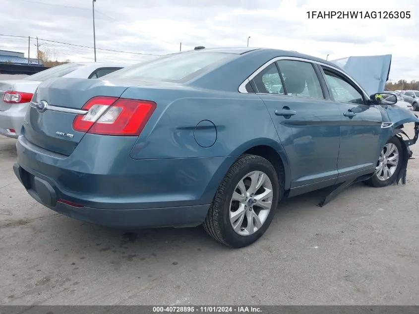 2010 Ford Taurus Sel VIN: 1FAHP2HW1AG126305 Lot: 40728895