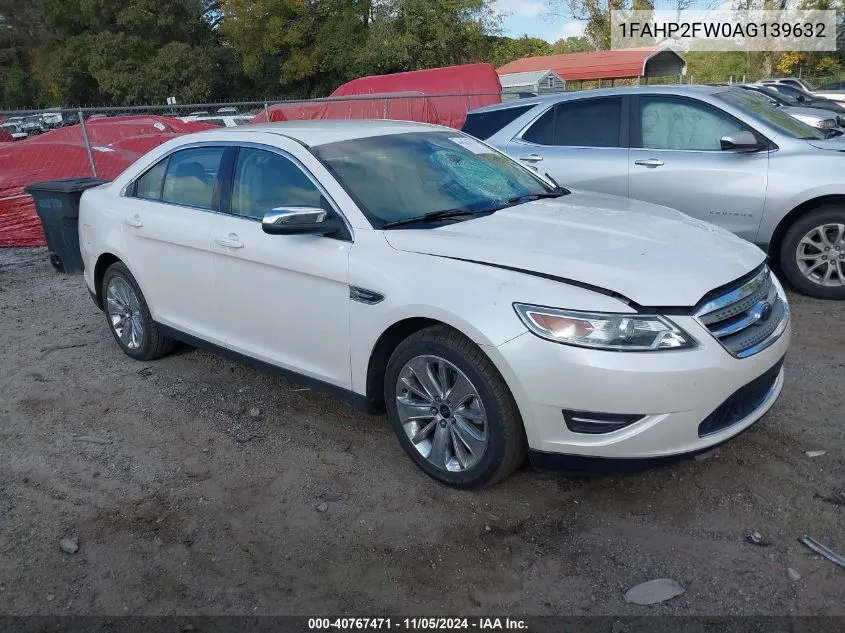 2010 Ford Taurus Limited VIN: 1FAHP2FW0AG139632 Lot: 40767471