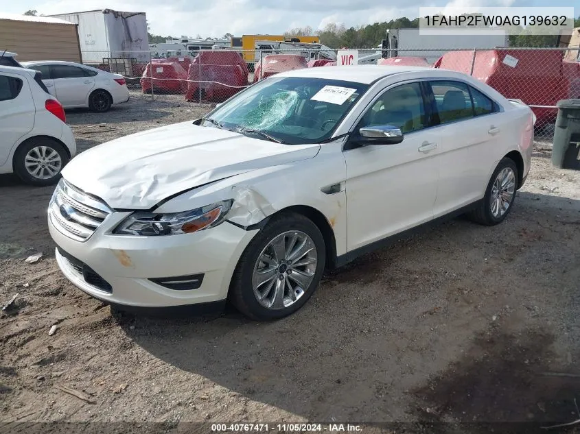 2010 Ford Taurus Limited VIN: 1FAHP2FW0AG139632 Lot: 40767471