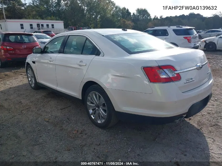 2010 Ford Taurus Limited VIN: 1FAHP2FW0AG139632 Lot: 40767471