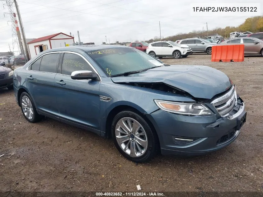 2010 Ford Taurus Limited VIN: 1FAHP2JW3AG155122 Lot: 40823652