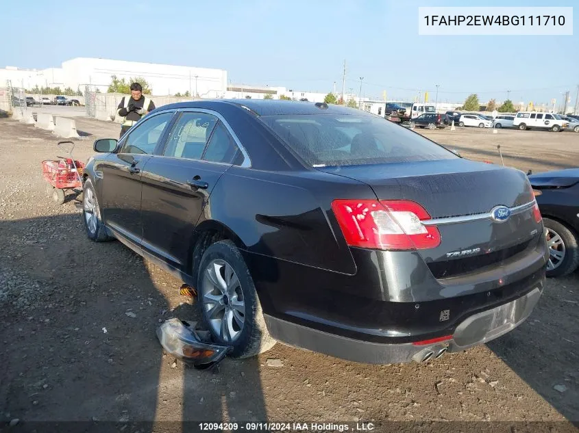 2011 Ford Taurus Sel VIN: 1FAHP2EW4BG111710 Lot: 12094209