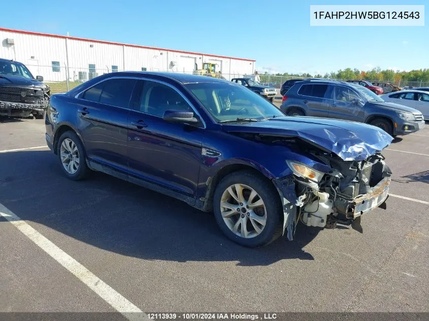 2011 Ford Taurus Sel VIN: 1FAHP2HW5BG124543 Lot: 12113939