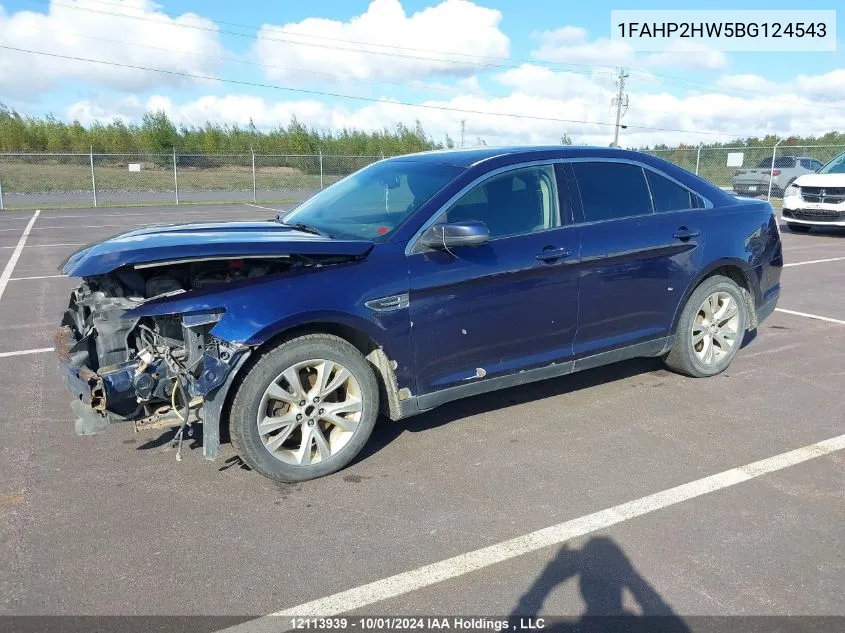 2011 Ford Taurus Sel VIN: 1FAHP2HW5BG124543 Lot: 12113939