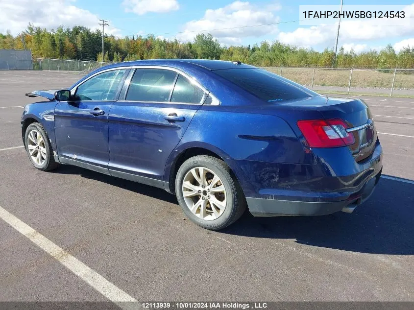 2011 Ford Taurus Sel VIN: 1FAHP2HW5BG124543 Lot: 12113939