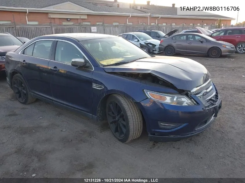 2011 Ford Taurus Limited VIN: 1FAHP2JW8BG116706 Lot: 12131226