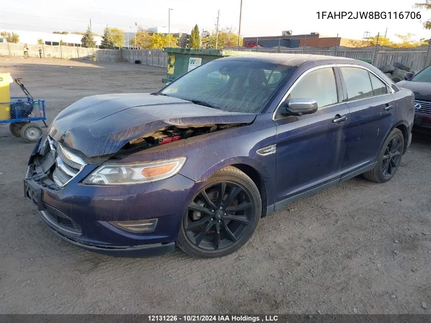 2011 Ford Taurus Limited VIN: 1FAHP2JW8BG116706 Lot: 12131226