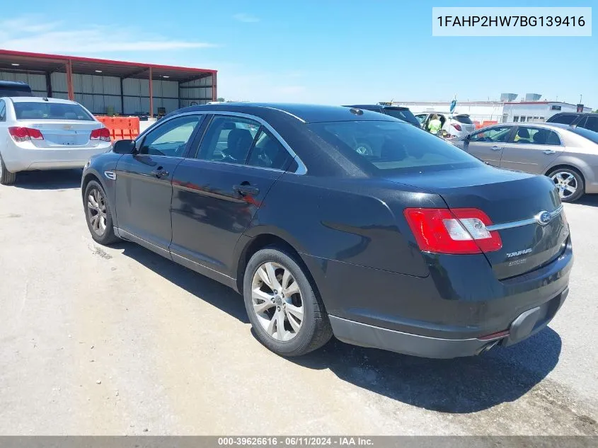 2011 Ford Taurus Sel VIN: 1FAHP2HW7BG139416 Lot: 39626616