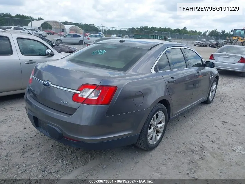 2011 Ford Taurus Sel VIN: 1FAHP2EW9BG191229 Lot: 39673661