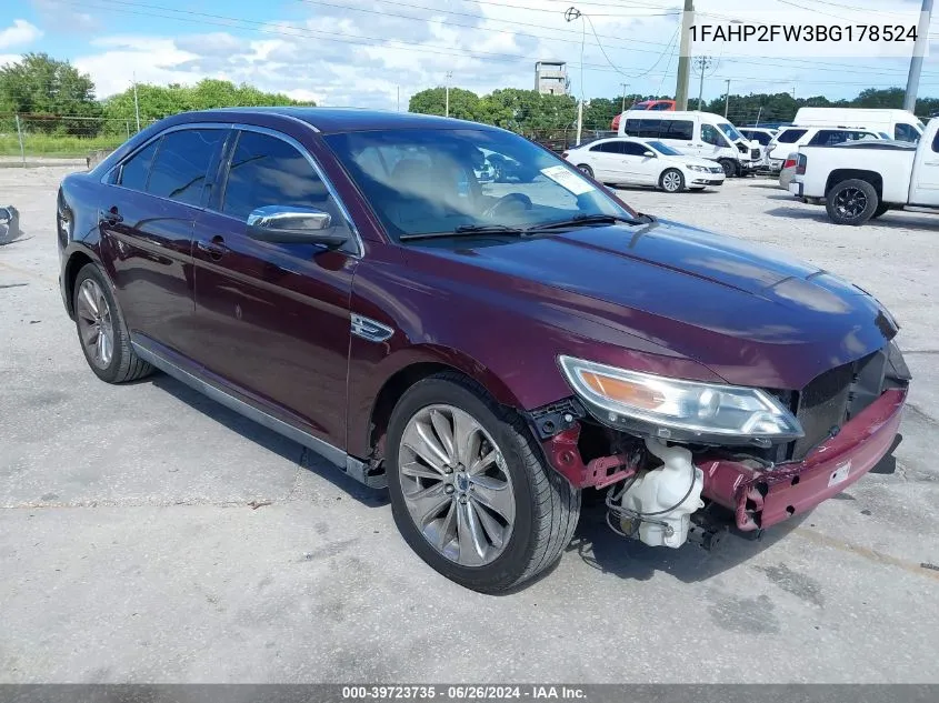 2011 Ford Taurus Limited VIN: 1FAHP2FW3BG178524 Lot: 39723735