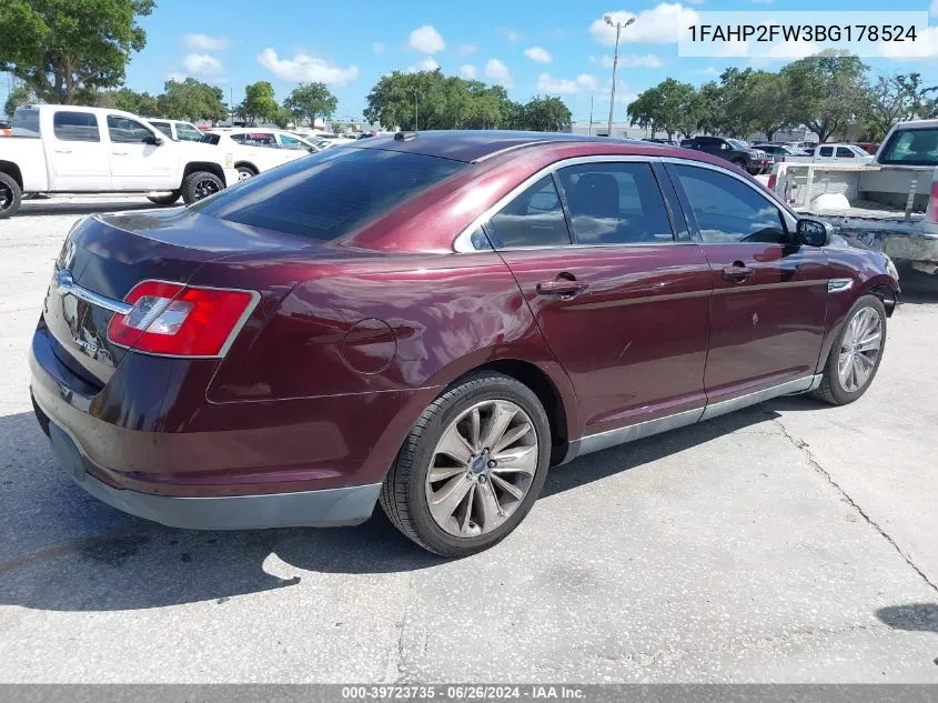 2011 Ford Taurus Limited VIN: 1FAHP2FW3BG178524 Lot: 39723735