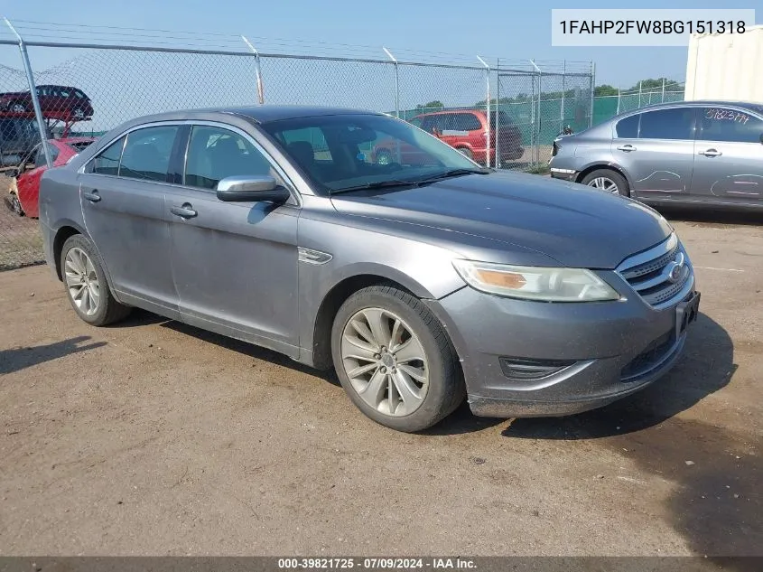 2011 Ford Taurus Limited VIN: 1FAHP2FW8BG151318 Lot: 39821725