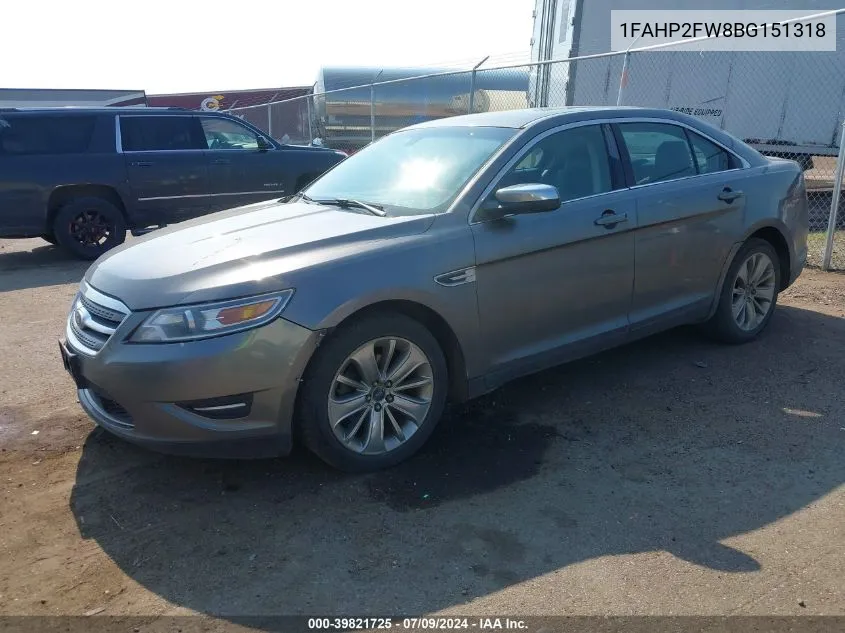 1FAHP2FW8BG151318 2011 Ford Taurus Limited