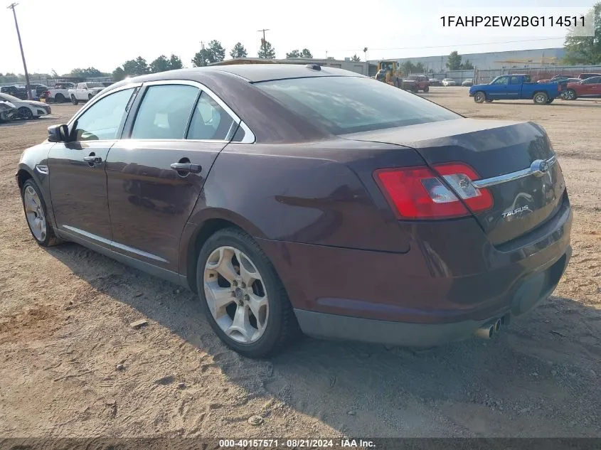 2011 Ford Taurus Sel VIN: 1FAHP2EW2BG114511 Lot: 40157571