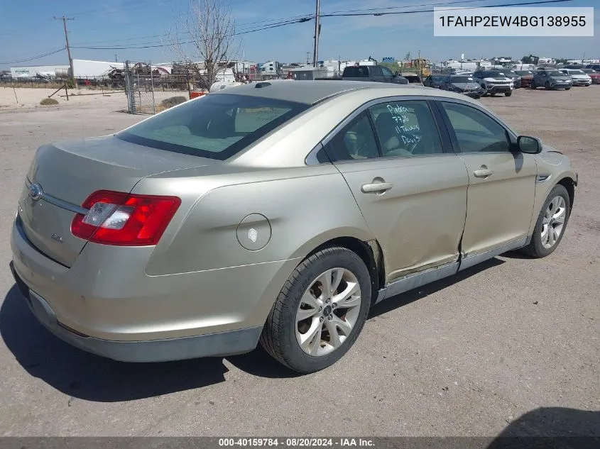 2011 Ford Taurus Sel VIN: 1FAHP2EW4BG138955 Lot: 40159784