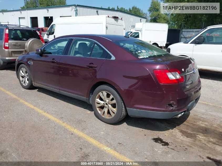 2011 Ford Taurus Sel VIN: 1FAHP2EW8BG182196 Lot: 40173560