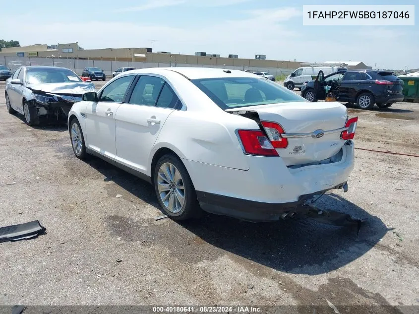 2011 Ford Taurus Limited VIN: 1FAHP2FW5BG187046 Lot: 40180641