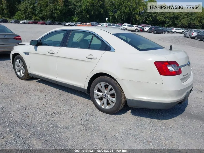 2011 Ford Taurus Sel VIN: 1FAHP2HW5BG177954 Lot: 40194021