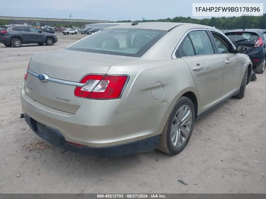 1FAHP2FW9BG178396 2011 Ford Taurus Limited