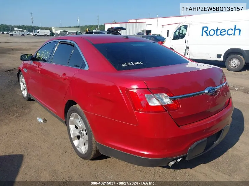 2011 Ford Taurus Sel VIN: 1FAHP2EW5BG135157 Lot: 40215037