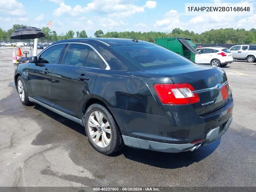 2011 Ford Taurus Sel VIN: 1FAHP2EW2BG168648 Lot: 40237503