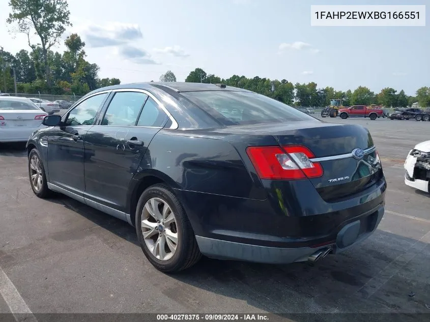 2011 Ford Taurus Sel VIN: 1FAHP2EWXBG166551 Lot: 40278375