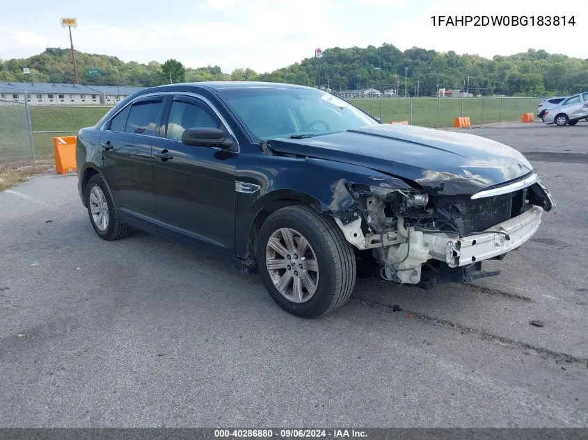 2011 Ford Taurus Se VIN: 1FAHP2DW0BG183814 Lot: 40286880