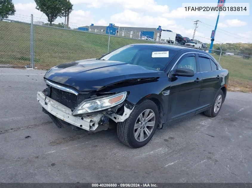 2011 Ford Taurus Se VIN: 1FAHP2DW0BG183814 Lot: 40286880