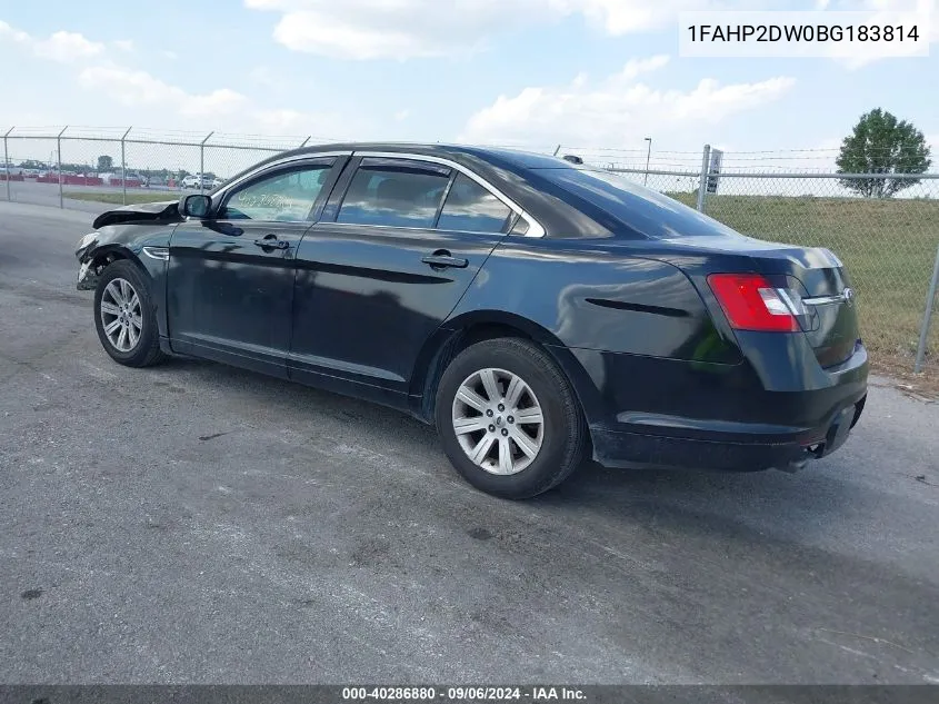 2011 Ford Taurus Se VIN: 1FAHP2DW0BG183814 Lot: 40286880