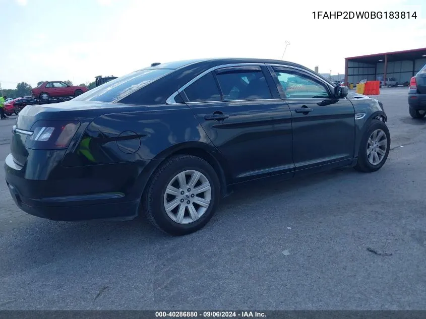 1FAHP2DW0BG183814 2011 Ford Taurus Se