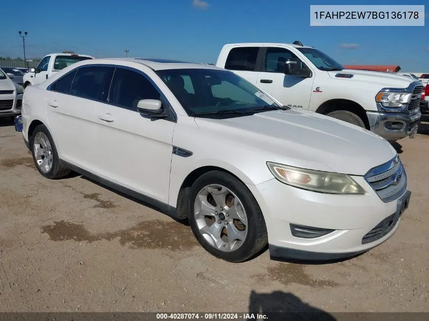 2011 Ford Taurus Sel VIN: 1FAHP2EW7BG136178 Lot: 40287074