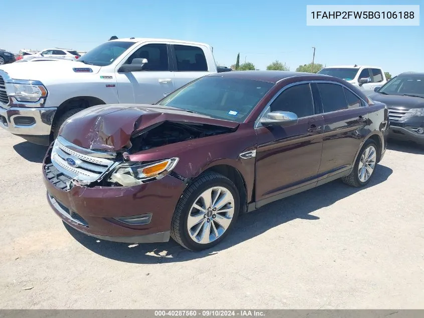 2011 Ford Taurus Limited VIN: 1FAHP2FW5BG106188 Lot: 40287560