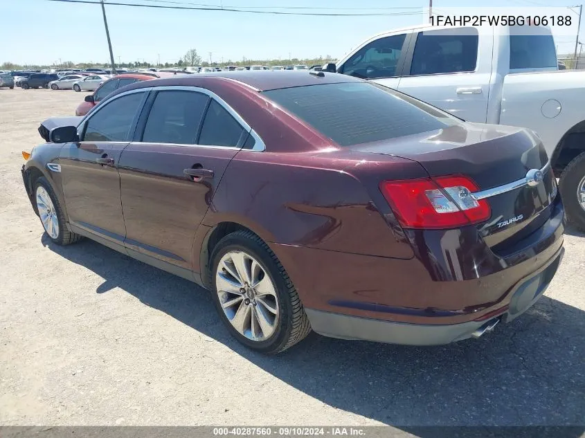 2011 Ford Taurus Limited VIN: 1FAHP2FW5BG106188 Lot: 40287560