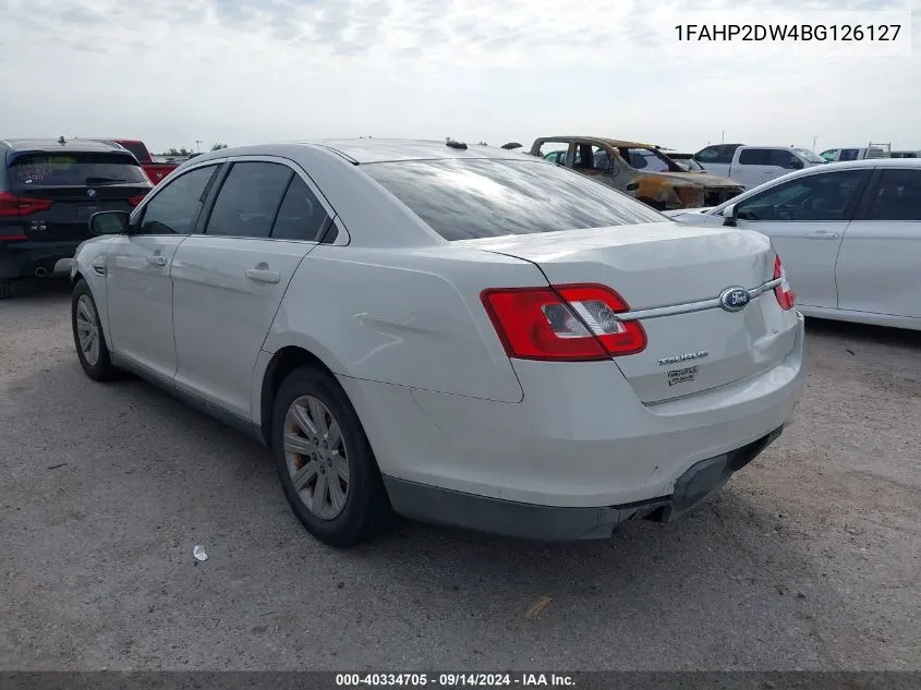 2011 Ford Taurus Se VIN: 1FAHP2DW4BG126127 Lot: 40334705