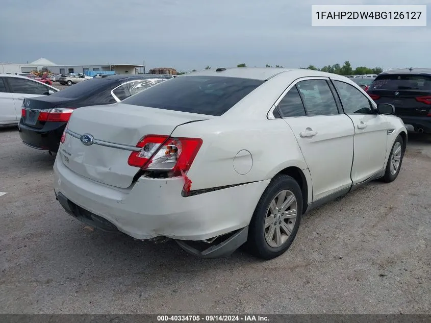 2011 Ford Taurus Se VIN: 1FAHP2DW4BG126127 Lot: 40334705