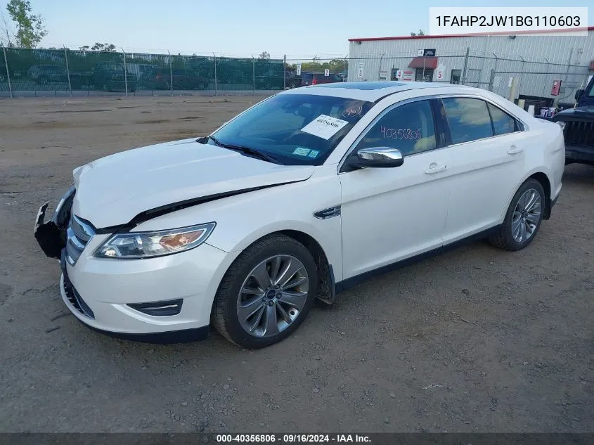 2011 Ford Taurus Limited VIN: 1FAHP2JW1BG110603 Lot: 40356806