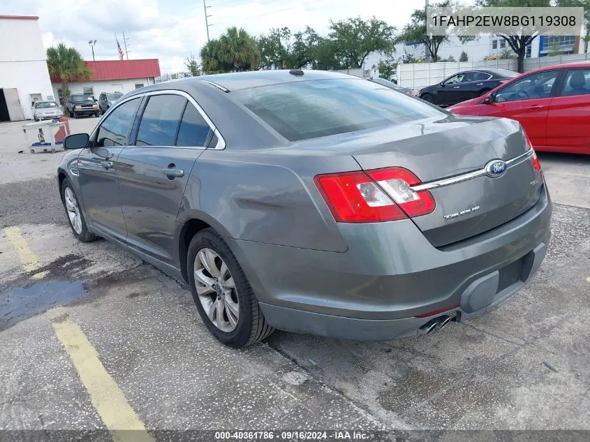 2011 Ford Taurus Sel VIN: 1FAHP2EW8BG119308 Lot: 40361786