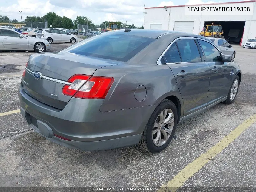 2011 Ford Taurus Sel VIN: 1FAHP2EW8BG119308 Lot: 40361786