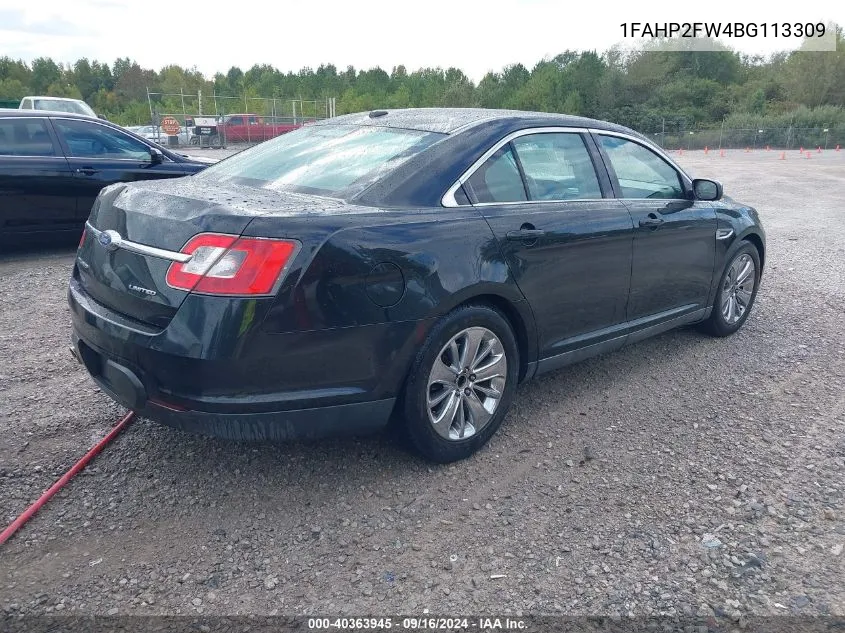 2011 Ford Taurus Limited VIN: 1FAHP2FW4BG113309 Lot: 40363945